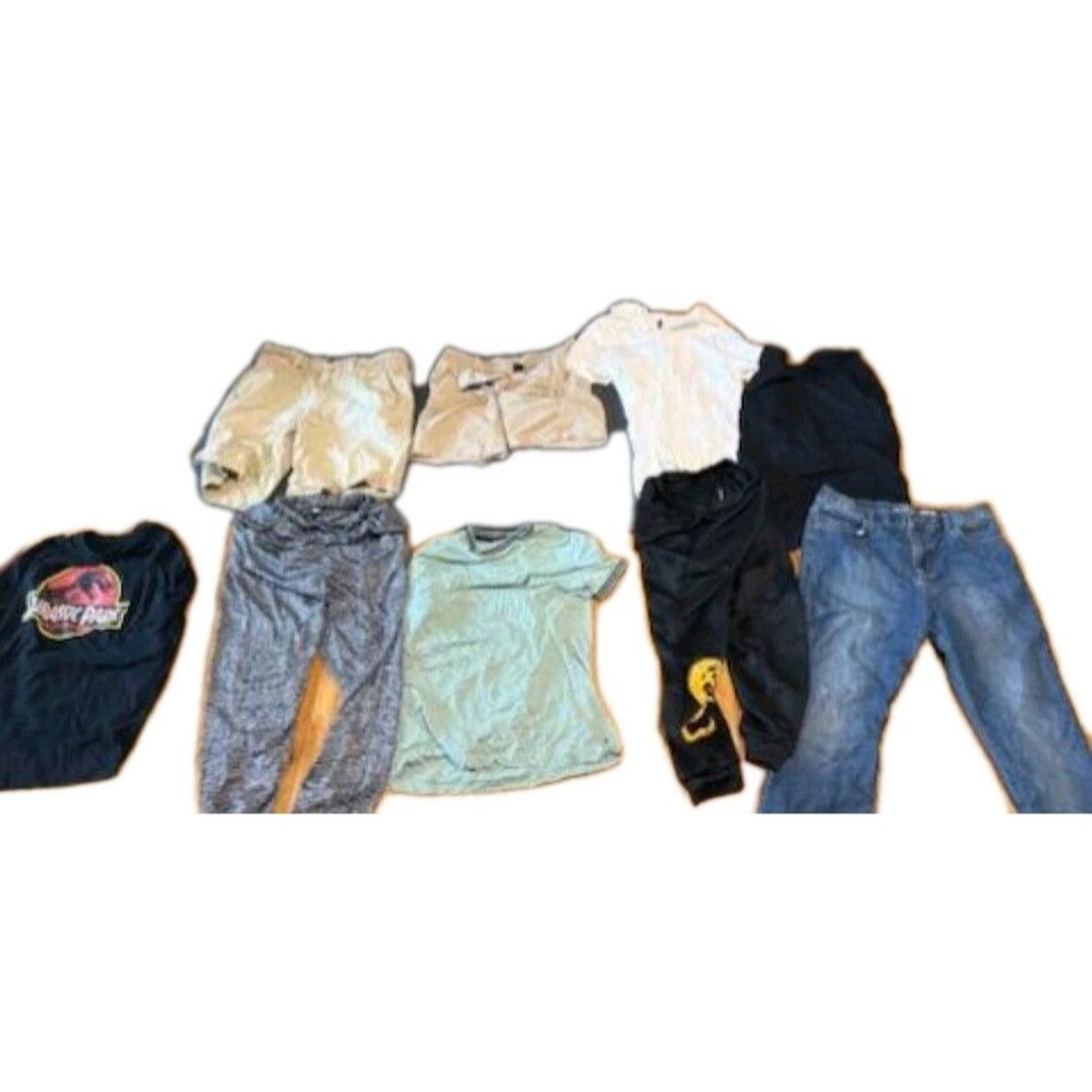 9-piece Assorted Boys Clothing Sizes S, M, 14Y, 32, 34 Wholesale Lot Set Bundle
